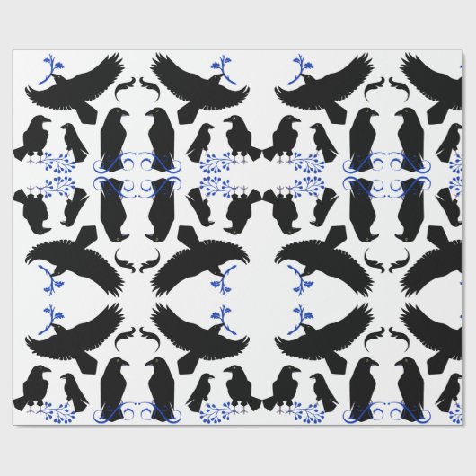黒いワタリガラスのカラスの神話の鳥のバイキングのぺてん師の異教徒 ラッピングペーパー (フラット)