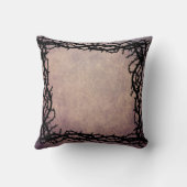 黒いワタリガラスの組み立てられるゴシック様式カラスの黒のとげつる植物 クッション (裏面)