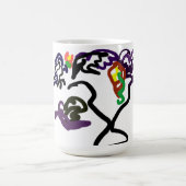 黒いワタリガラス パーティー コーヒーマグカップ (中央)