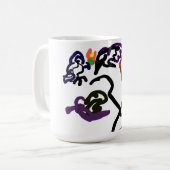 黒いワタリガラス パーティー コーヒーマグカップ (正面左)