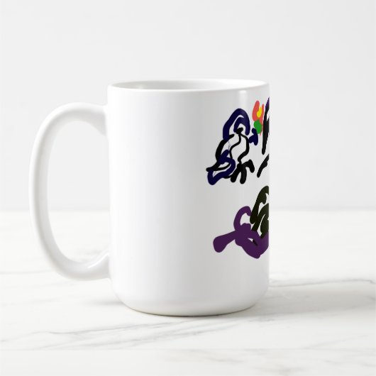 黒いワタリガラス パーティー コーヒーマグカップ (左)