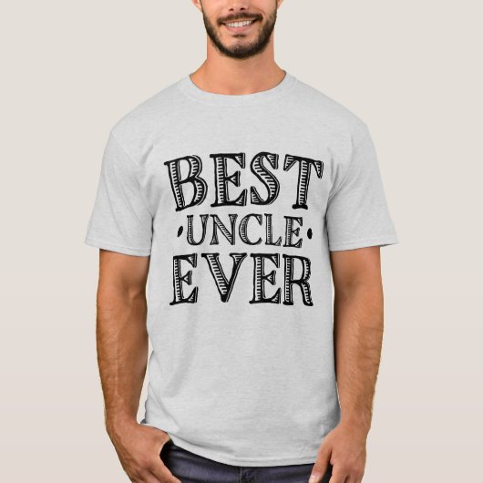 黒いヴィンテージのタイポグラフィの引用文"最も最高のな叔父さん" Tシャツ (正面)