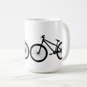 黒いヴィンテージのマウンテンバイクのマグ コーヒーマグカップ (正面右)