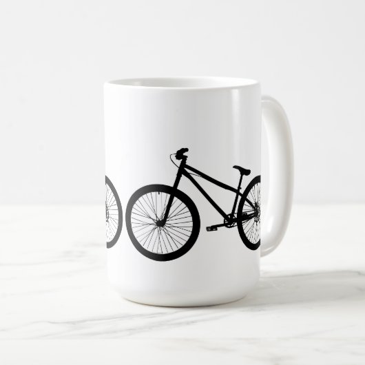 黒いヴィンテージのマウンテンバイクのマグ コーヒーマグカップ (正面右)