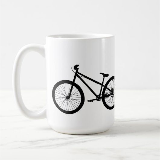 黒いヴィンテージのマウンテンバイクのマグ コーヒーマグカップ (左)