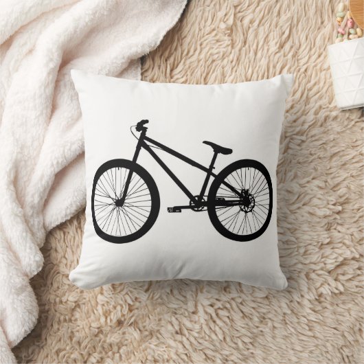 黒いヴィンテージのマウンテンバイクの枕 クッション (ブランケット)