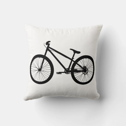 黒いヴィンテージのマウンテンバイクの枕 クッション (裏面)