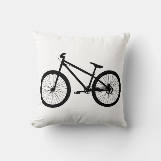 黒いヴィンテージのマウンテンバイクの枕 クッション (正面)