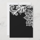 黒いヴィンテージのレースのブライダルシャワーの招待状 招待状 (裏面)