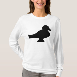 黒いヴィンテージの鳥のシルエット Tシャツ