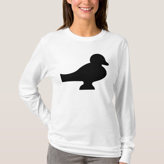 黒いヴィンテージの鳥のシルエット Tシャツ (正面)