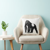 黒いヴィンテージのSilverbackのゴリラのイラストレーション クッション (椅子)