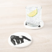 黒いヴィンテージのSilverbackのゴリラのイラストレーション コースター (側面)