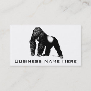 黒いヴィンテージのSilverbackのゴリラのイラストレーション 名刺