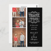 黒いヴィンテージ及び白は写真の郵便はがき感謝していしています ポストカード (正面/裏面)