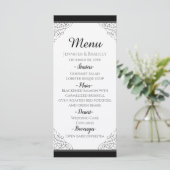 黒いヴィンテージ結婚フレームのメニュー メニュー (スタンド正面)