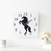 黒い一角時計 スクエア壁時計 (ホーム)