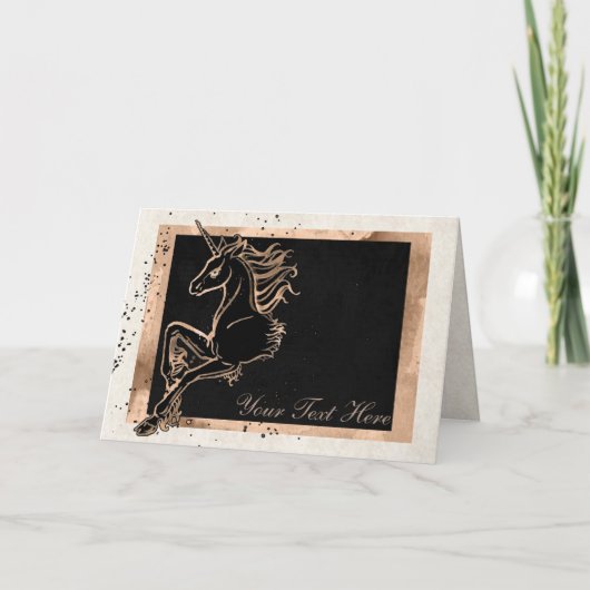 黒い一角獣のグリーティングカード カード (正面)