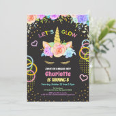 黒い一角獣の少女の誕生日に輝くパーティー 招待状 (スタンド正面)