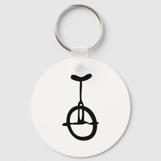 黒い一輪車のアイコン キーホルダー (正面)