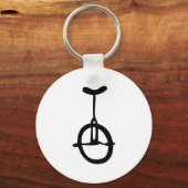 黒い一輪車のアイコン キーホルダー (正面)