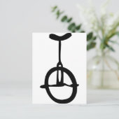 黒い一輪車アイコン ポストカード (スタンド正面)