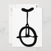 黒い一輪車アイコン ポストカード (正面/裏面)