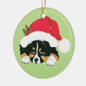 黒い三オーストラリアのクリスマスの子犬 セラミックオーナメント (左)