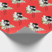 黒い三オーストラリアの羊飼いのクリスマスの覆い ラッピングペーパー (角)