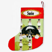 黒い三子犬w/Snowmanのストッキング スモールクリスマスストッキング (裏面)