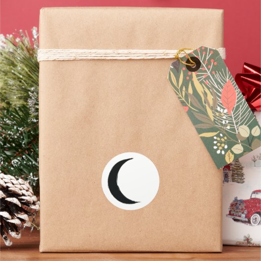 黒い三日月 ダークムーン 占星術 十二星座 パーティー ラウンドシール (クリスマス)