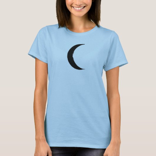 黒い三日月 欠けゆく魔法 暗黒の月 占星術 Tシャツ (正面)