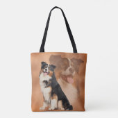 黒い三色のオーストラリアの羊飼い-オーストラリア人 トートバッグ (裏面)