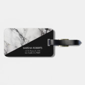 黒い三角形と白い大理石 ラゲッジタグ (裏面横)