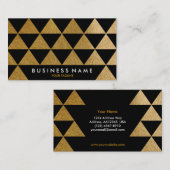 黒い三角形のフェイクな金ゴールドホイルの名刺 名刺 (正面/裏面)