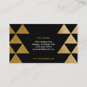 黒い三角形のフェイクな金ゴールドホイルの名刺 名刺 (裏面)