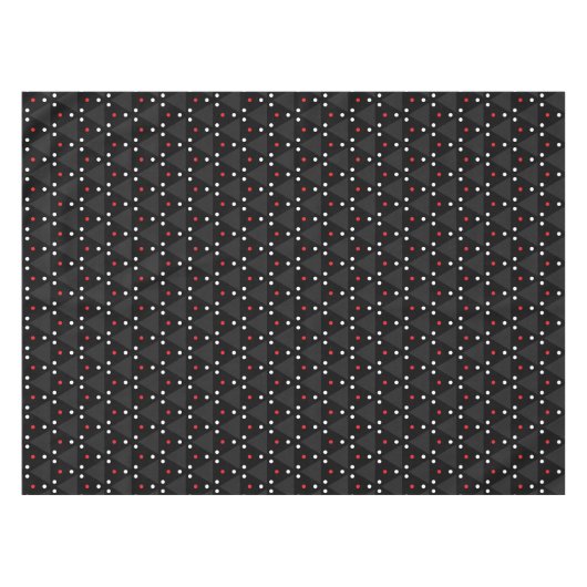 黒い三角形のUFOパターンモダン抽象芸術 テーブルクロス (正面(横))