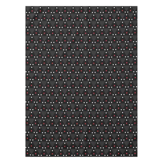 黒い三角形のUFOパターンモダン抽象芸術 テーブルクロス (正面)