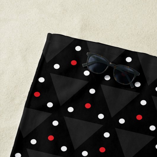 黒い三角形のUFOパターンモダン抽象芸術 ビーチタオル (インサイチュ)