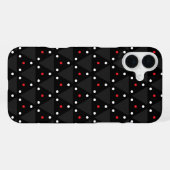 黒い三角形のUFOパターンモダン抽象芸術 iPhoneケース (裏面横)