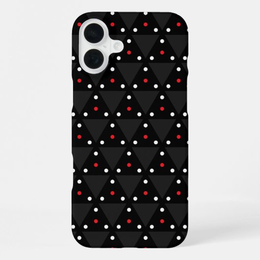 黒い三角形のUFOパターンモダン抽象芸術 iPhoneケース (裏面)