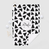 黒い三角形パーソナライズされた ゴルフタオル (インサイチュ)