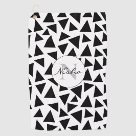 黒い三角形パーソナライズされた ゴルフタオル