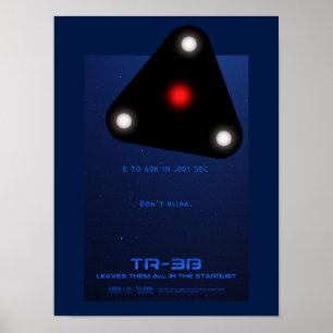 黒い三角形TR-3B UFO ポスター