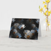 黒い上で分離された多数の浮遊デイジー カード (黄色い花)