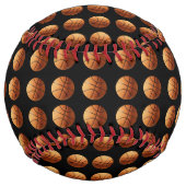 黒い上にオレンジ色のバスケットボールがあり ソフトボール (裏面)