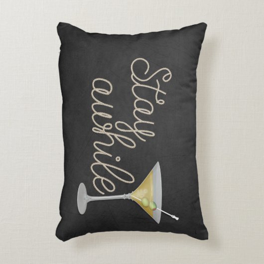 黒い上にロープを張って「しばらく待つ」 アクセントクッション (正面(垂直))