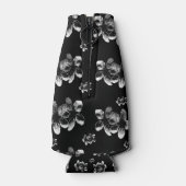 黒い上に白い花々 ボトルクーラー (裏面)