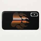 黒い上に茶色のスチールのクマの足 Case-Mate iPhoneケース (裏面(横))