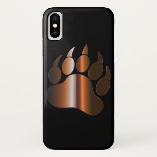 黒い上に茶色のスチールのクマの足 Case-Mate iPhoneケース (裏面)